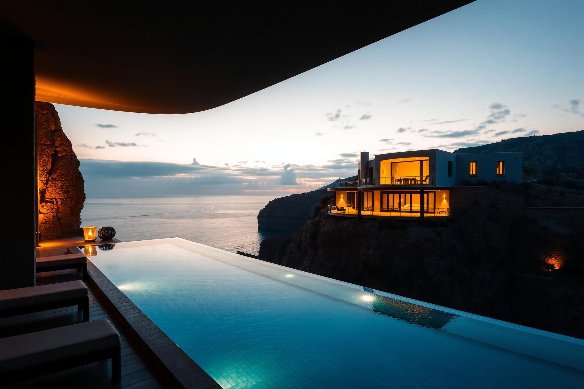 A T-Hotels property at golden hour
